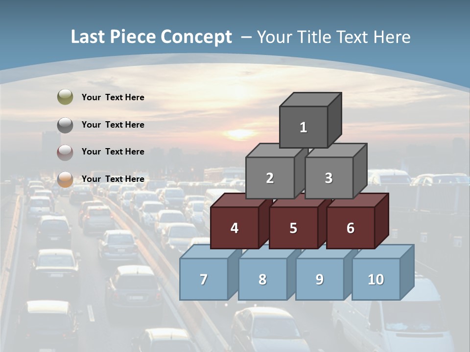 A Highway Filled With Lots Of Traffic With A Sunset In The Background PowerPoint Template