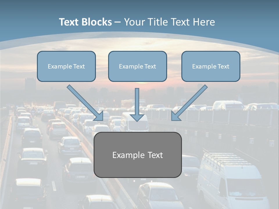 A Highway Filled With Lots Of Traffic With A Sunset In The Background PowerPoint Template