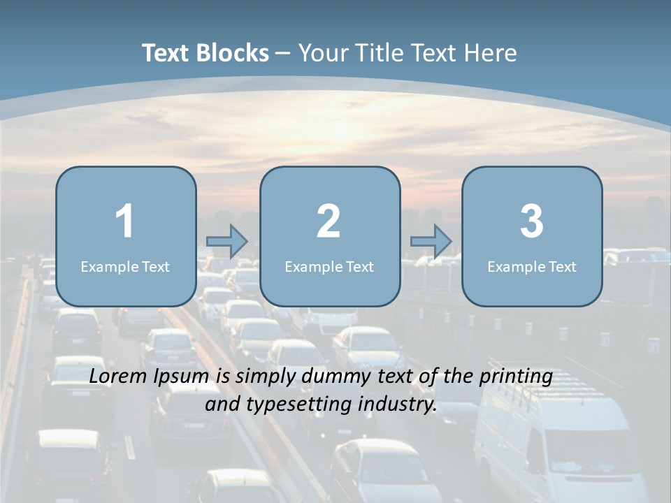 A Highway Filled With Lots Of Traffic With A Sunset In The Background PowerPoint Template