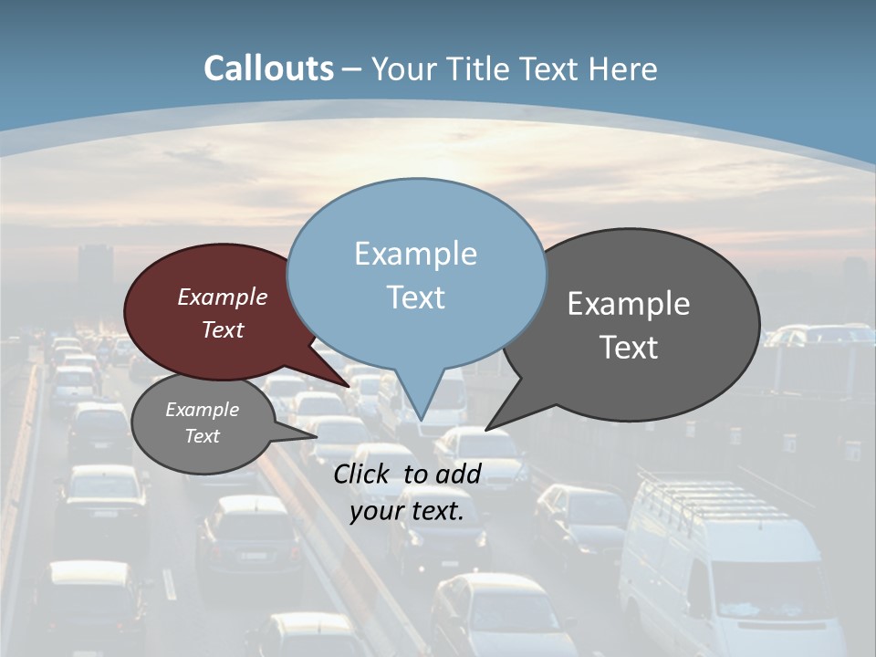 A Highway Filled With Lots Of Traffic With A Sunset In The Background PowerPoint Template