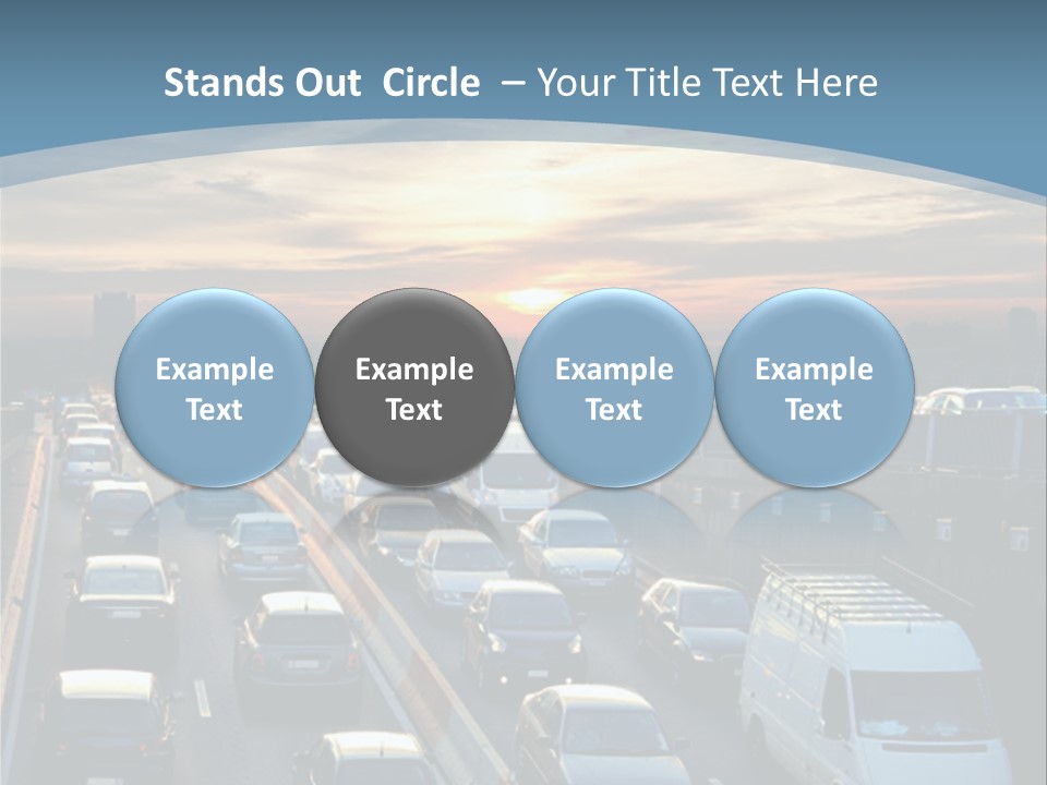 A Highway Filled With Lots Of Traffic With A Sunset In The Background PowerPoint Template