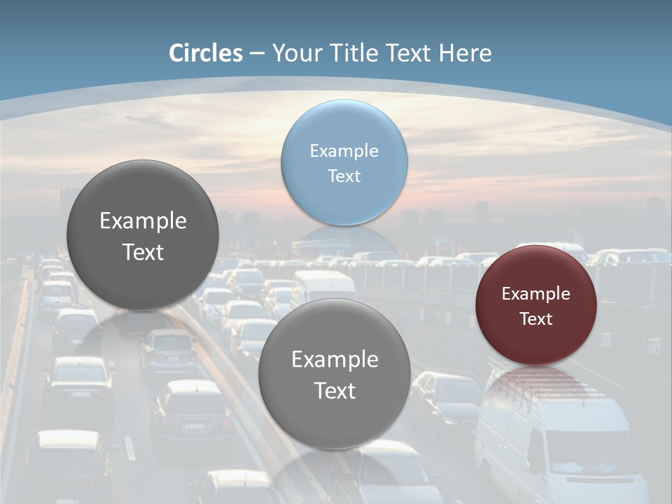 A Highway Filled With Lots Of Traffic With A Sunset In The Background PowerPoint Template