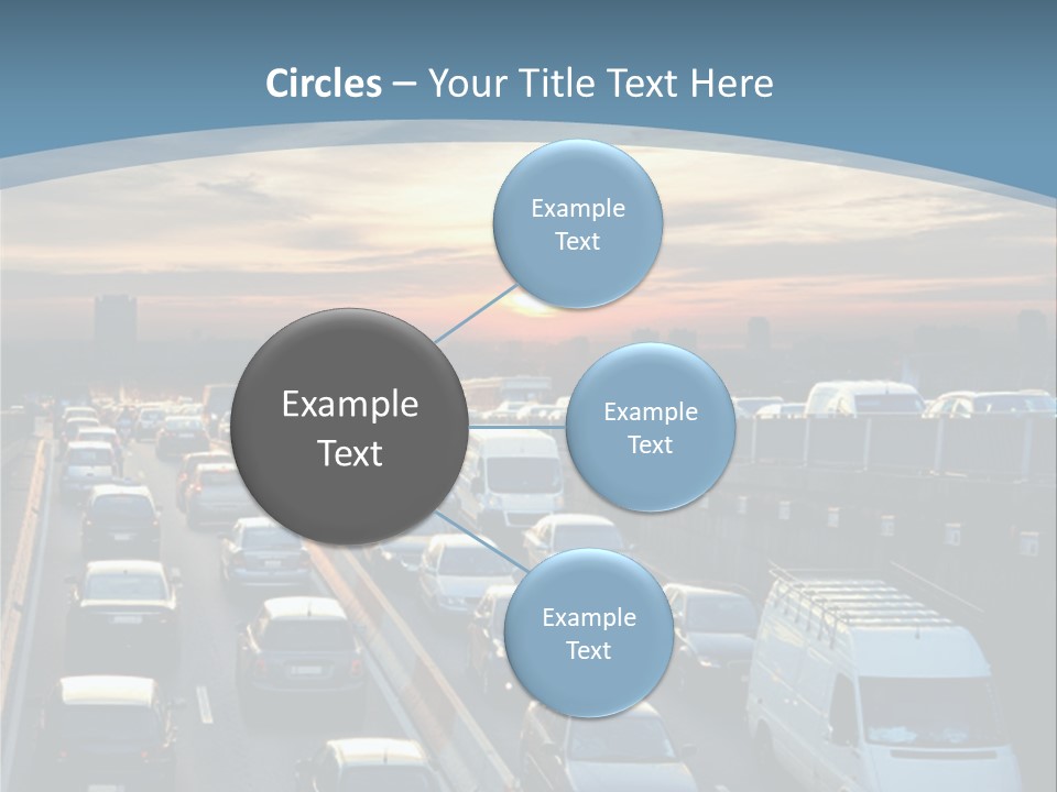 A Highway Filled With Lots Of Traffic With A Sunset In The Background PowerPoint Template