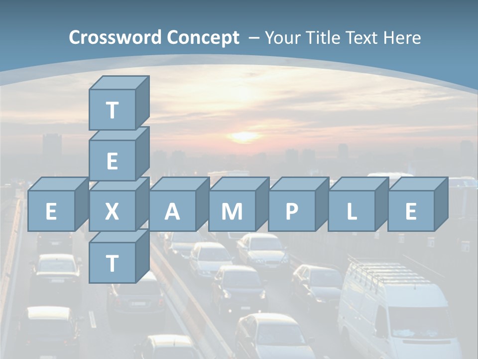 A Highway Filled With Lots Of Traffic With A Sunset In The Background PowerPoint Template