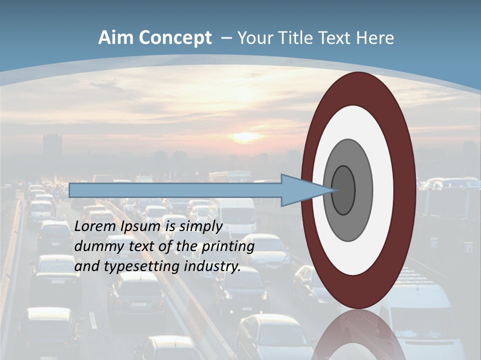 A Highway Filled With Lots Of Traffic With A Sunset In The Background PowerPoint Template