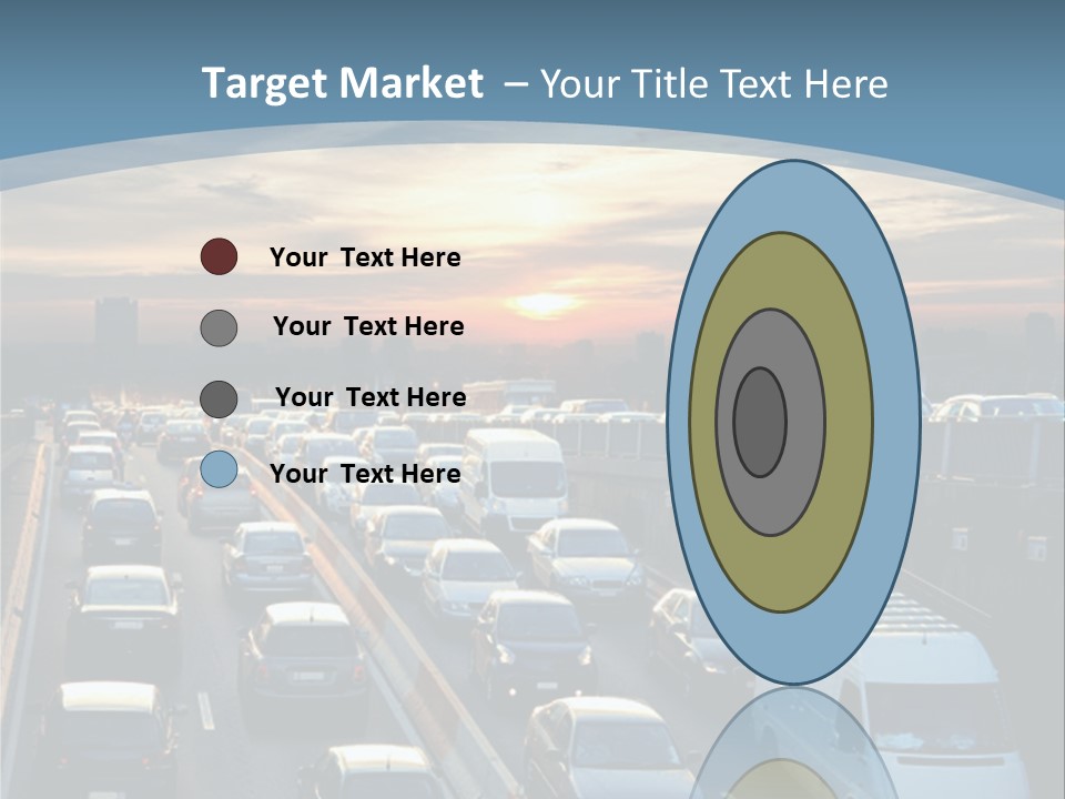 A Highway Filled With Lots Of Traffic With A Sunset In The Background PowerPoint Template