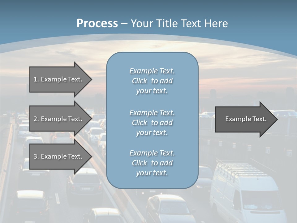 A Highway Filled With Lots Of Traffic With A Sunset In The Background PowerPoint Template