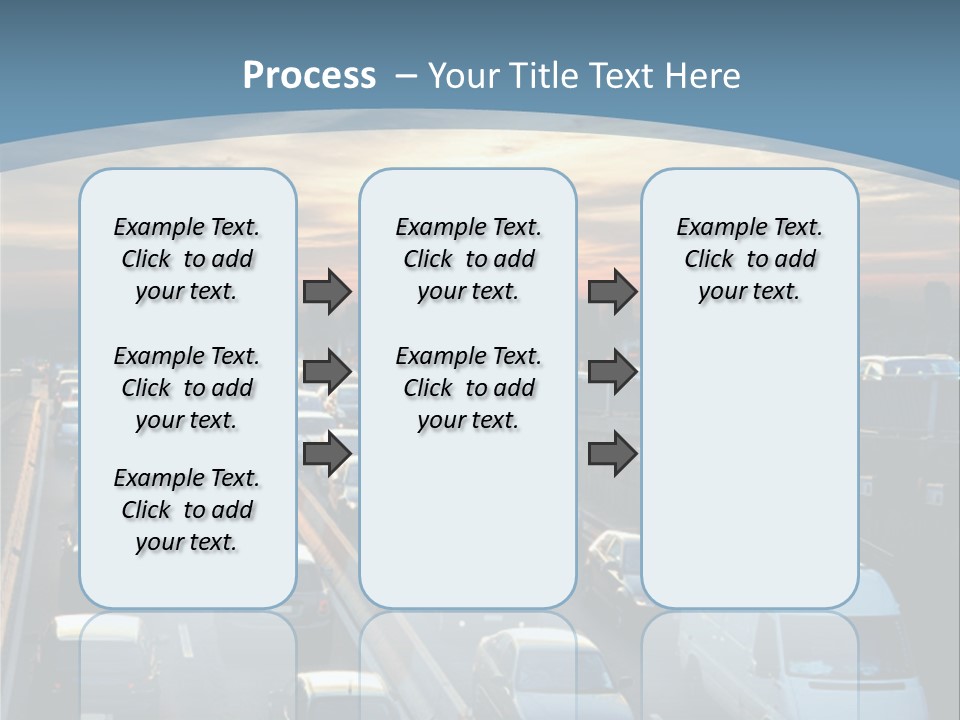 A Highway Filled With Lots Of Traffic With A Sunset In The Background PowerPoint Template