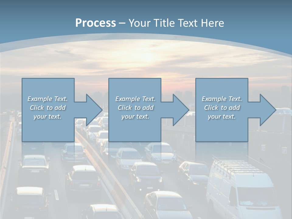 A Highway Filled With Lots Of Traffic With A Sunset In The Background PowerPoint Template
