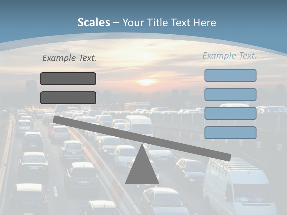 A Highway Filled With Lots Of Traffic With A Sunset In The Background PowerPoint Template