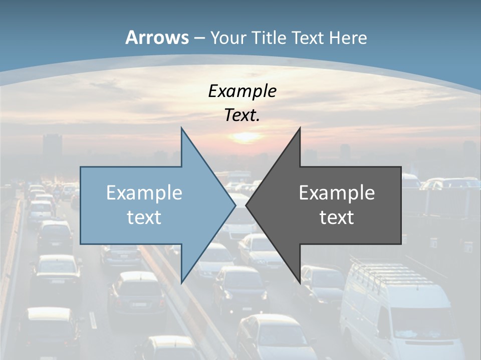 A Highway Filled With Lots Of Traffic With A Sunset In The Background PowerPoint Template