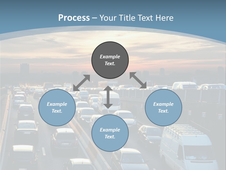 A Highway Filled With Lots Of Traffic With A Sunset In The Background PowerPoint Template