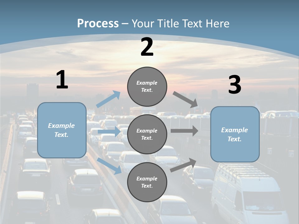 A Highway Filled With Lots Of Traffic With A Sunset In The Background PowerPoint Template