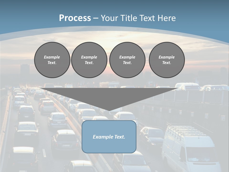 A Highway Filled With Lots Of Traffic With A Sunset In The Background PowerPoint Template
