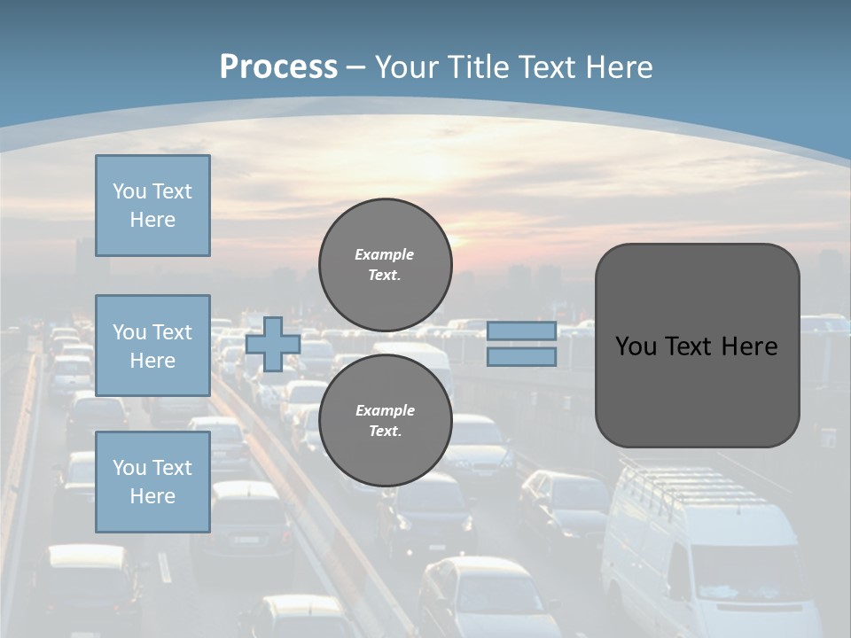 A Highway Filled With Lots Of Traffic With A Sunset In The Background PowerPoint Template