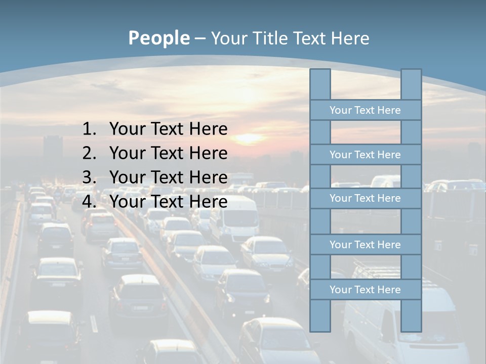 A Highway Filled With Lots Of Traffic With A Sunset In The Background PowerPoint Template