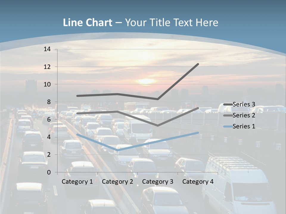 A Highway Filled With Lots Of Traffic With A Sunset In The Background PowerPoint Template