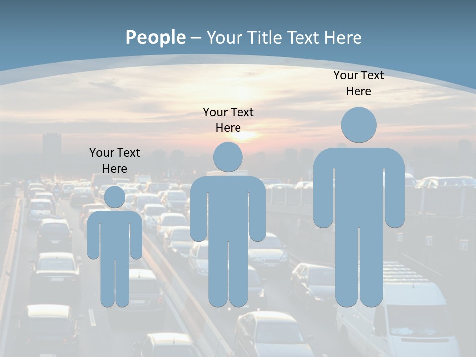 A Highway Filled With Lots Of Traffic With A Sunset In The Background PowerPoint Template