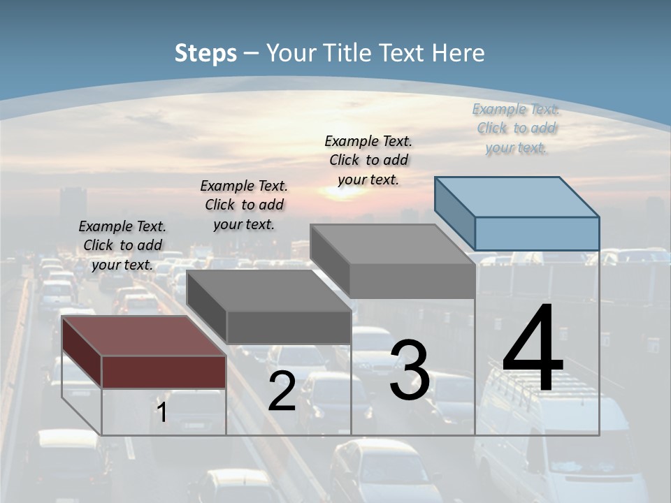 A Highway Filled With Lots Of Traffic With A Sunset In The Background PowerPoint Template