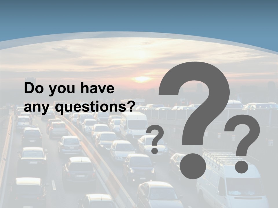 A Highway Filled With Lots Of Traffic With A Sunset In The Background PowerPoint Template