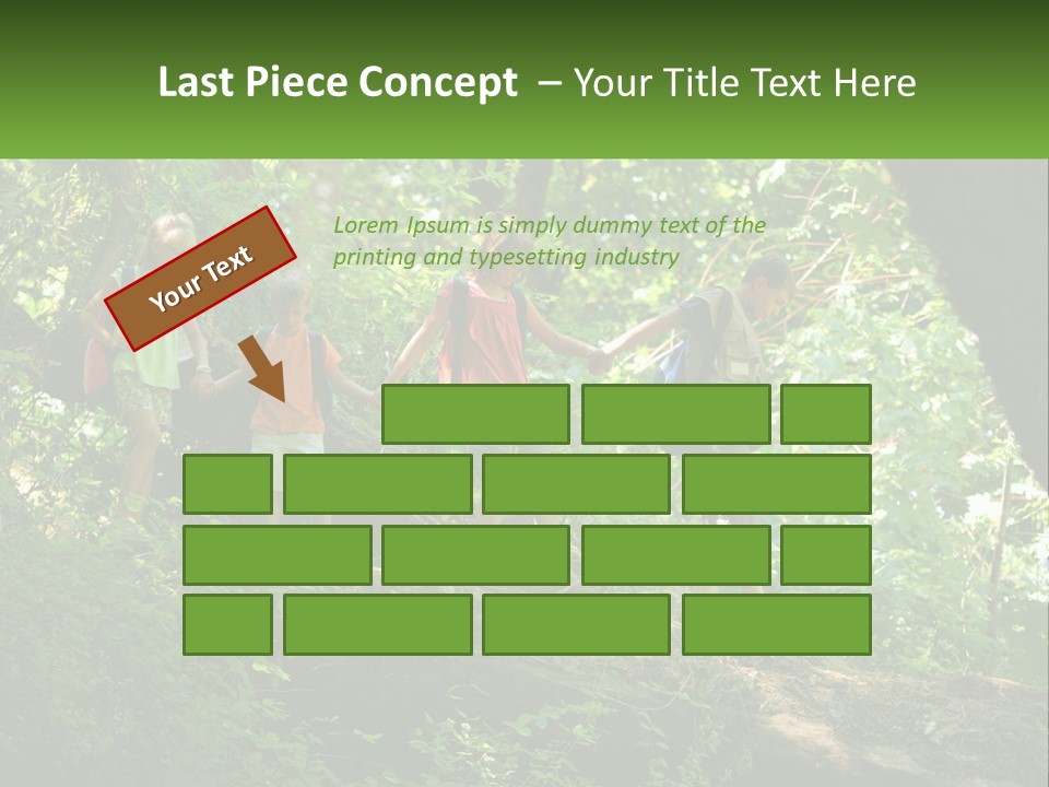 A Group Of Kids Walking On A Log In The Woods PowerPoint Template