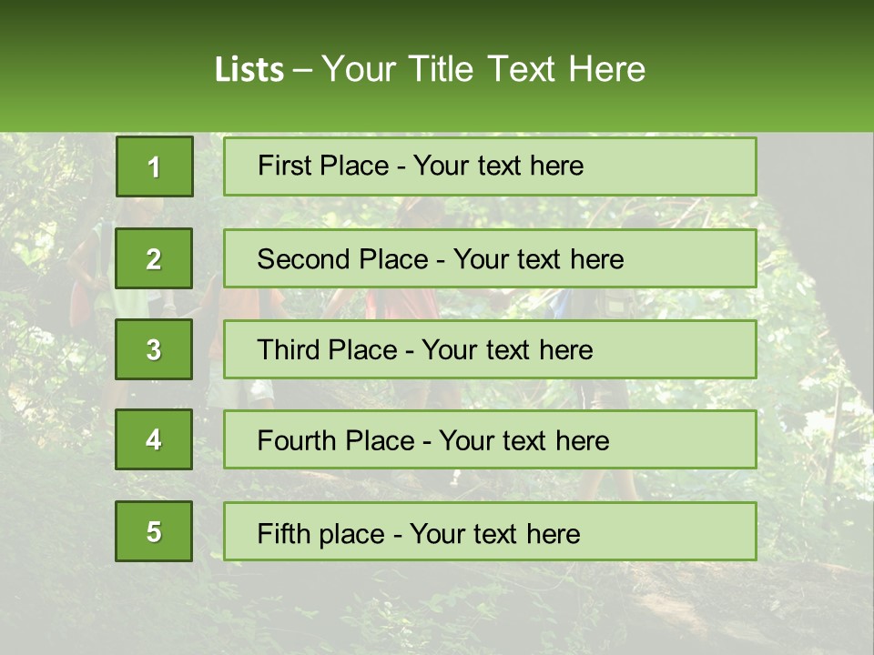 A Group Of Kids Walking On A Log In The Woods PowerPoint Template