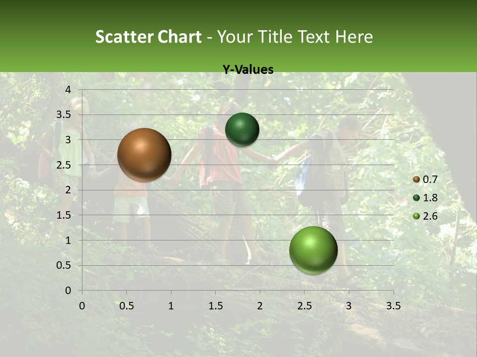 A Group Of Kids Walking On A Log In The Woods PowerPoint Template