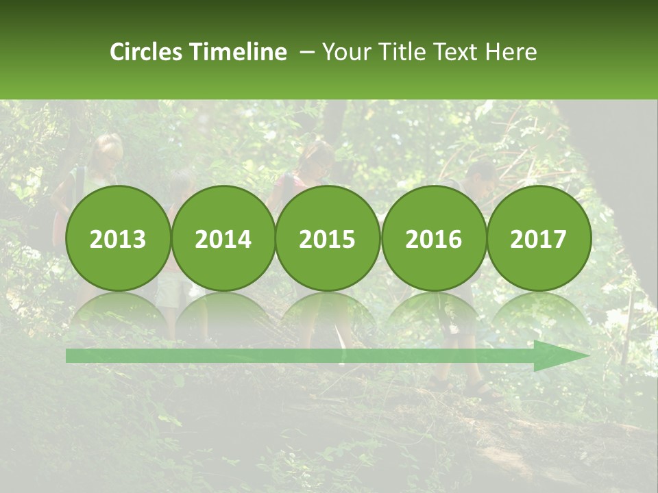 A Group Of Kids Walking On A Log In The Woods PowerPoint Template