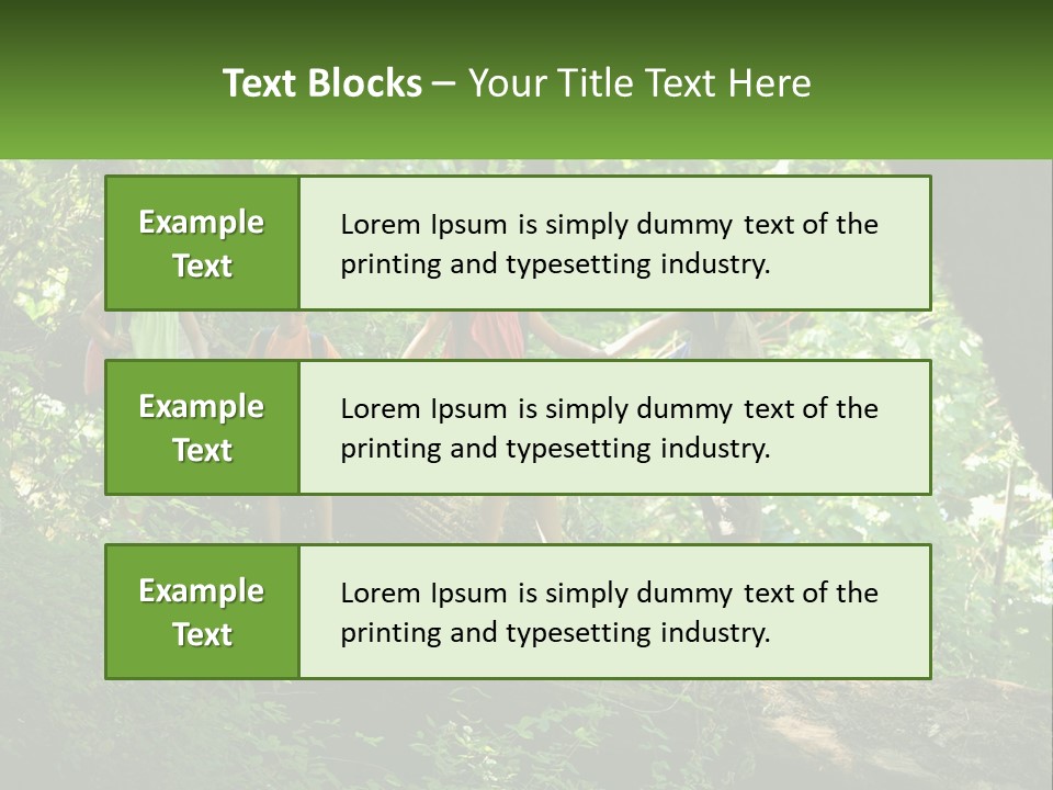 A Group Of Kids Walking On A Log In The Woods PowerPoint Template