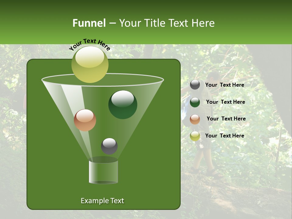 A Group Of Kids Walking On A Log In The Woods PowerPoint Template