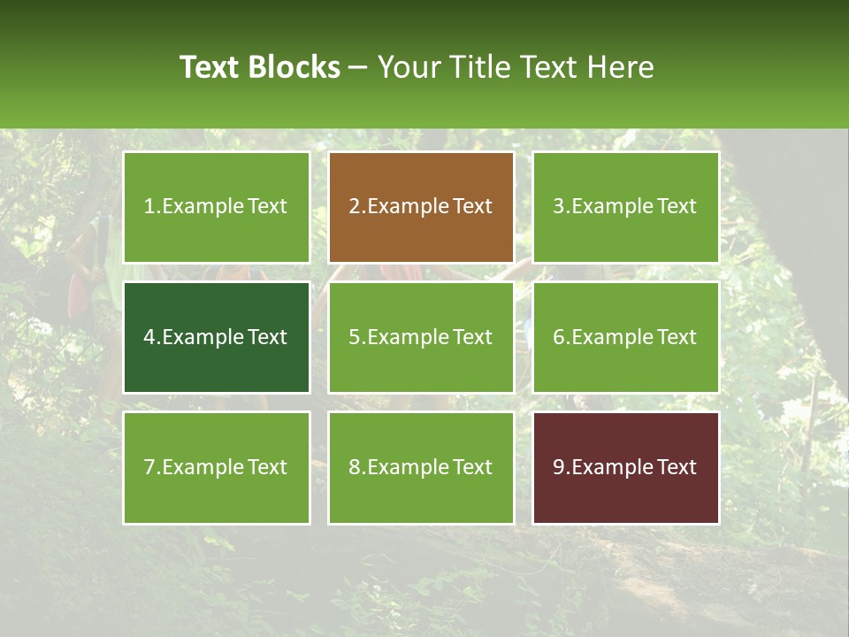 A Group Of Kids Walking On A Log In The Woods PowerPoint Template