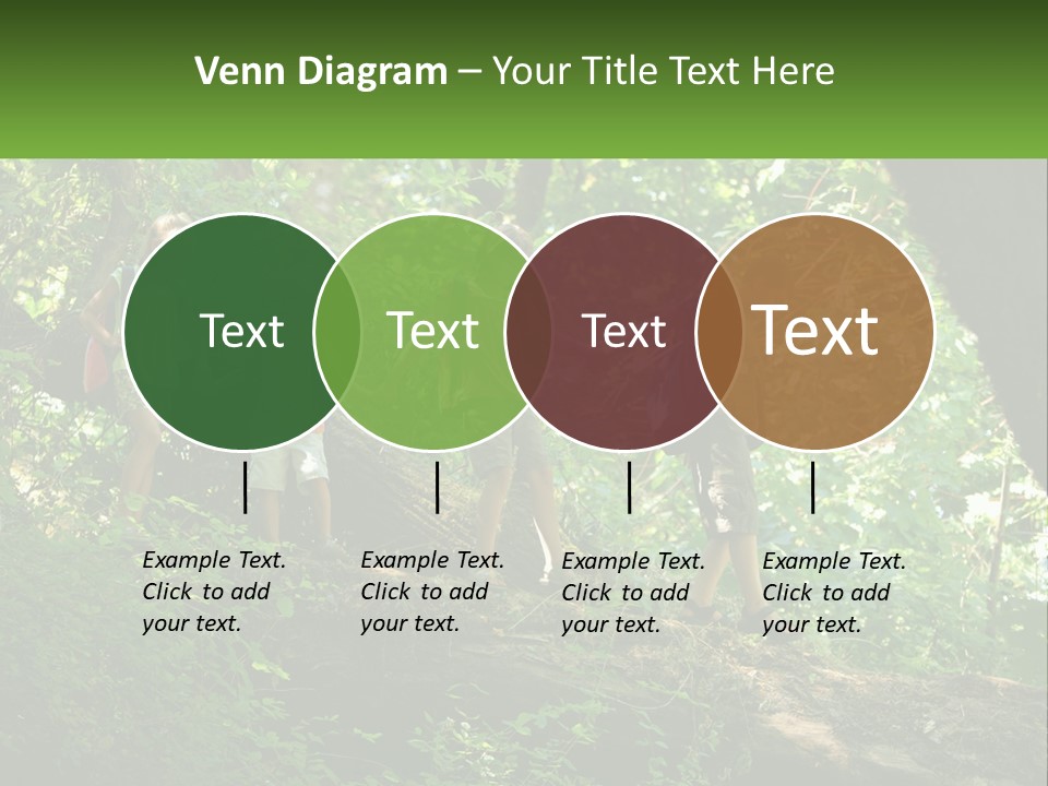 A Group Of Kids Walking On A Log In The Woods PowerPoint Template