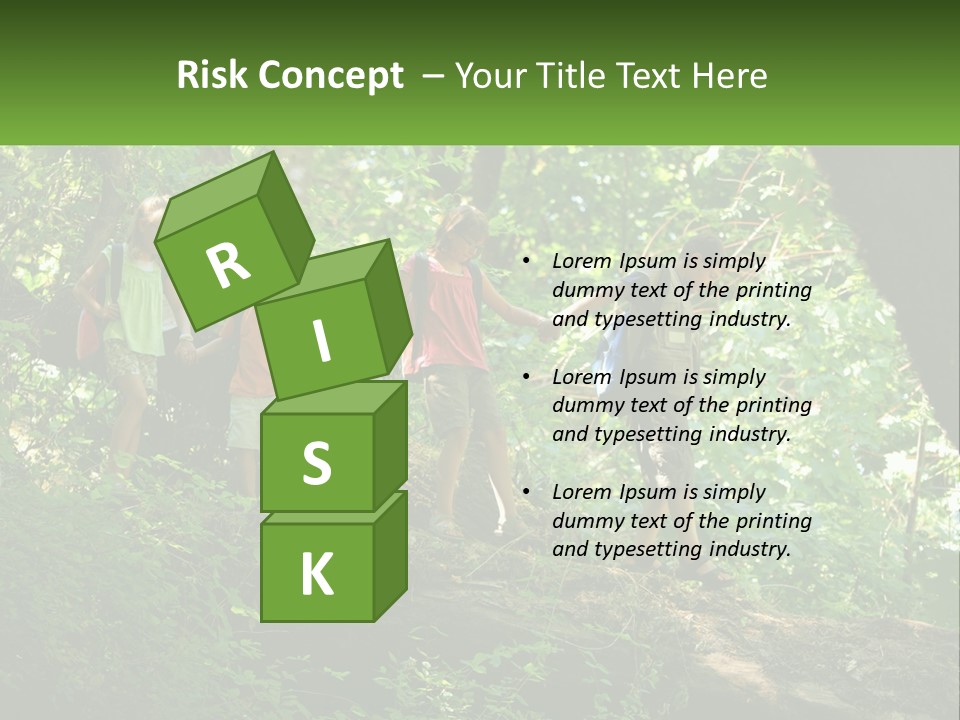 A Group Of Kids Walking On A Log In The Woods PowerPoint Template