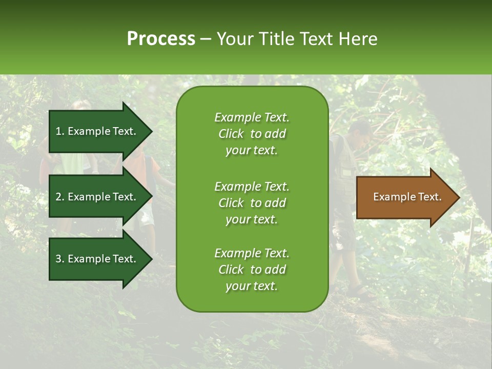 A Group Of Kids Walking On A Log In The Woods PowerPoint Template