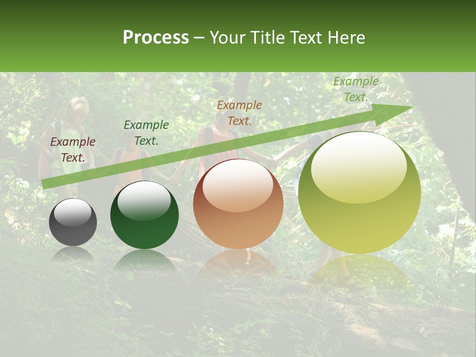 A Group Of Kids Walking On A Log In The Woods PowerPoint Template