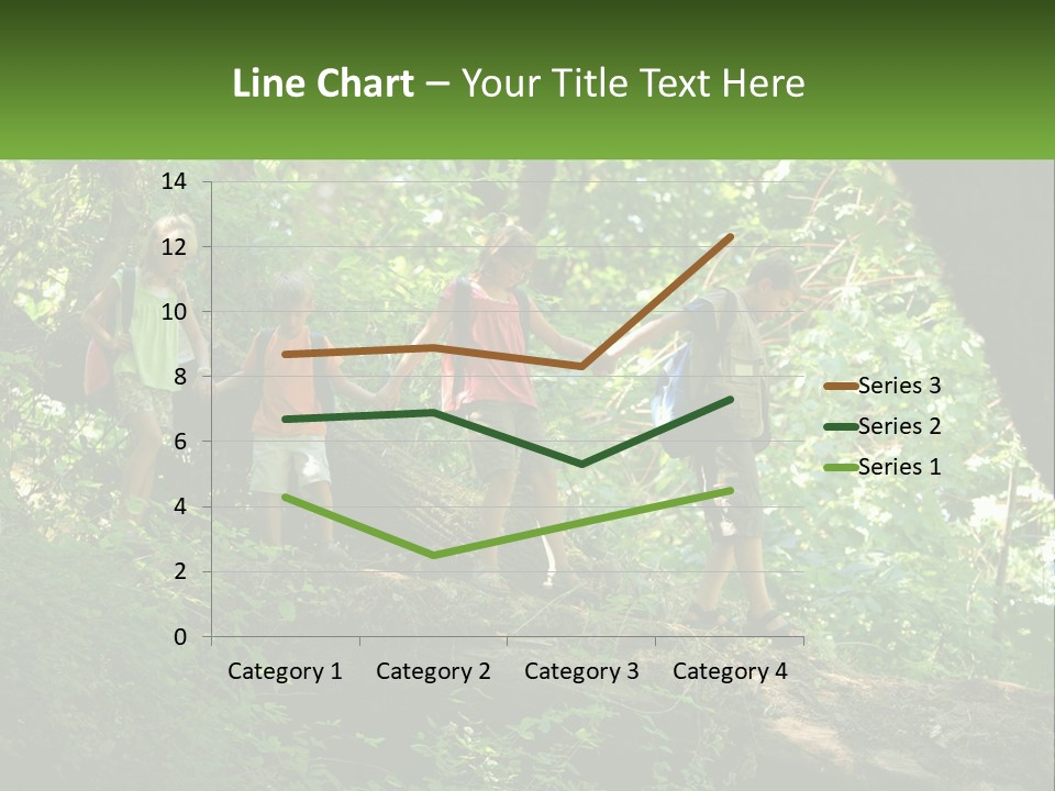 A Group Of Kids Walking On A Log In The Woods PowerPoint Template