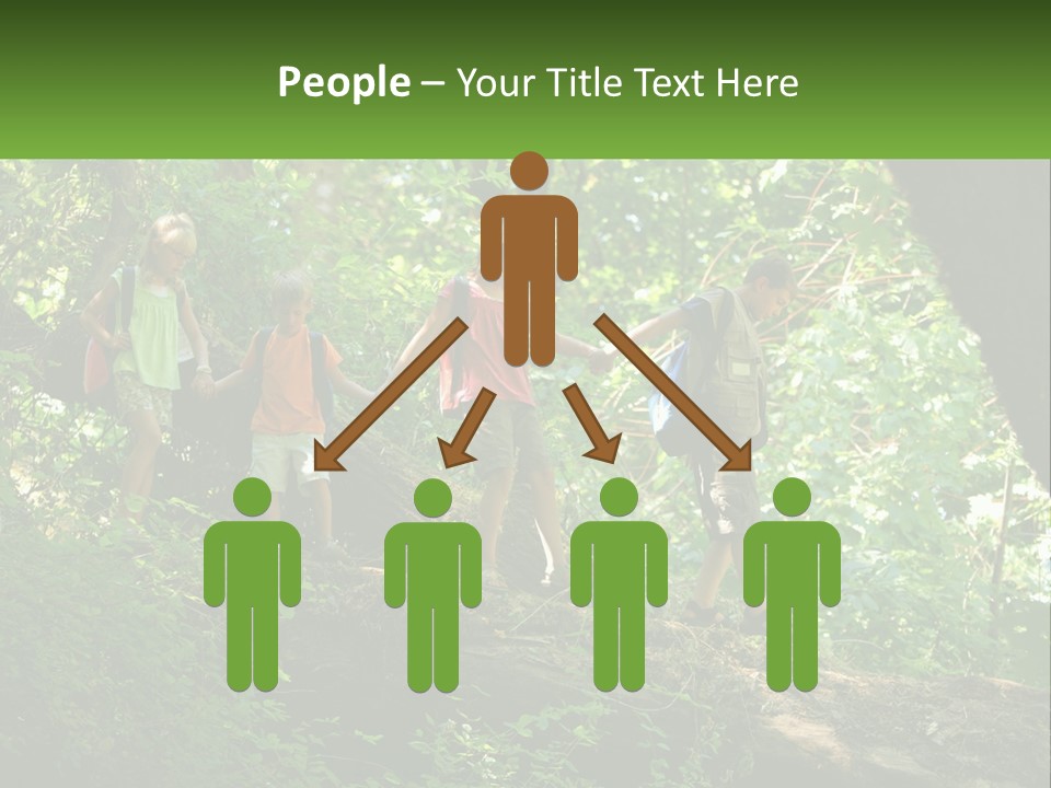 A Group Of Kids Walking On A Log In The Woods PowerPoint Template