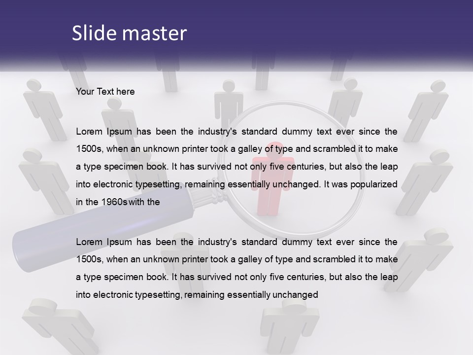 A Magnifying Glass Over A Group Of People PowerPoint Template