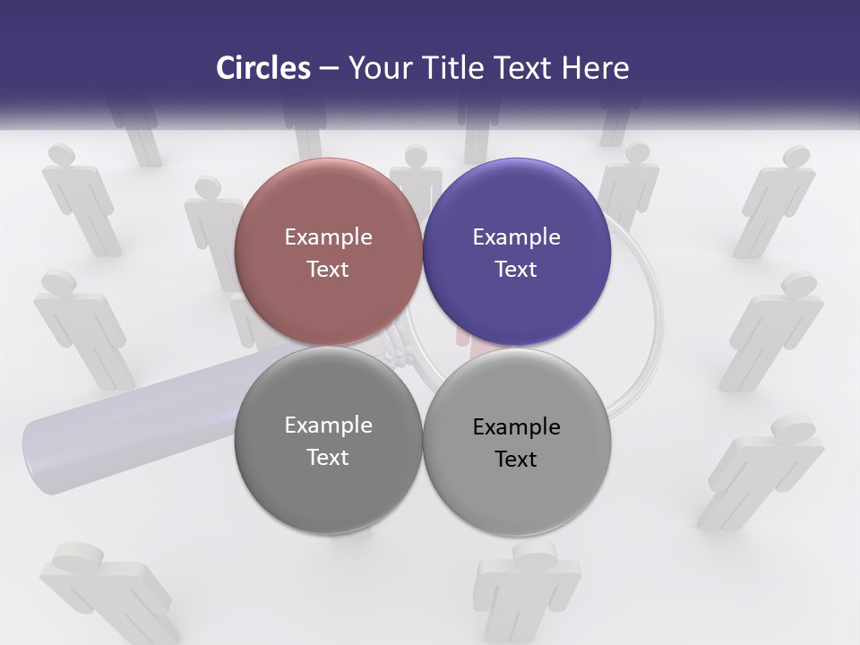 A Magnifying Glass Over A Group Of People PowerPoint Template