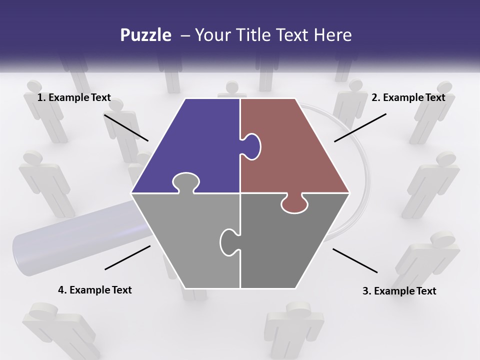 A Magnifying Glass Over A Group Of People PowerPoint Template