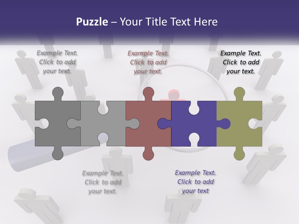 A Magnifying Glass Over A Group Of People PowerPoint Template