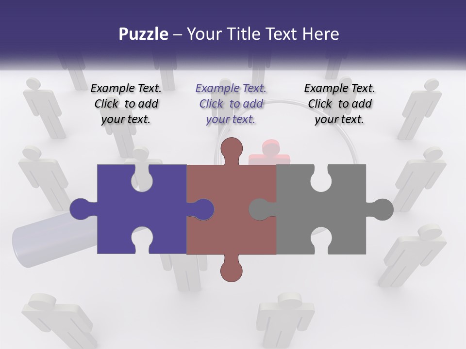 A Magnifying Glass Over A Group Of People PowerPoint Template