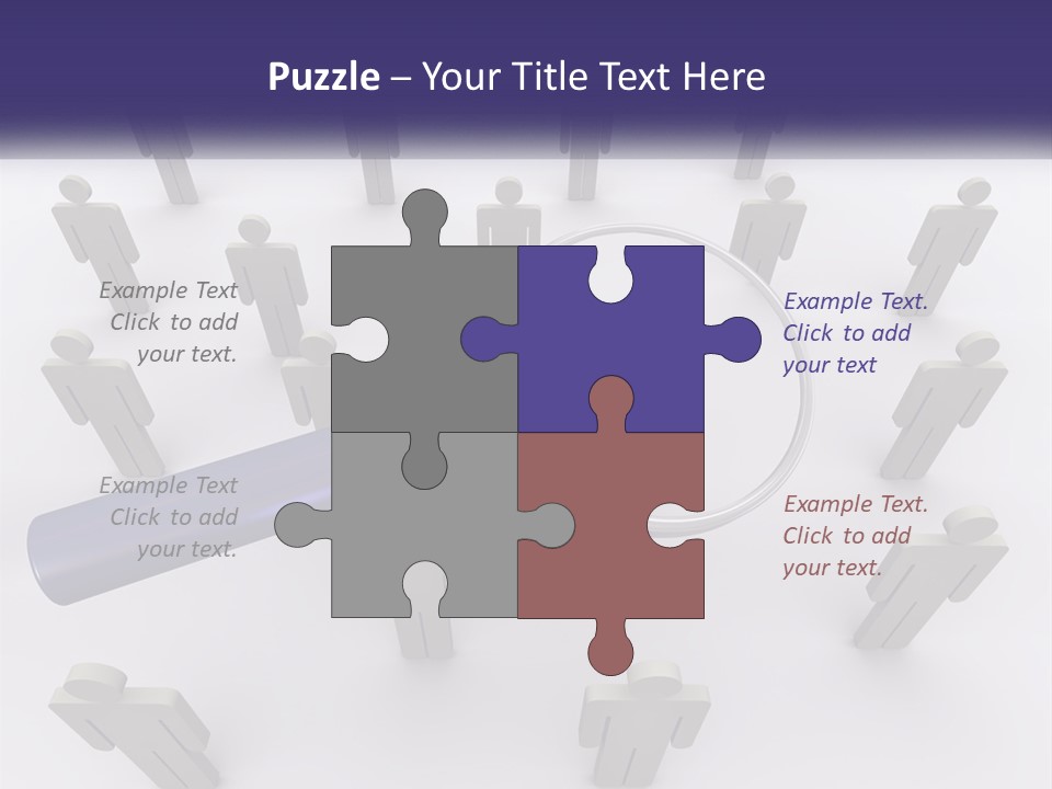 A Magnifying Glass Over A Group Of People PowerPoint Template