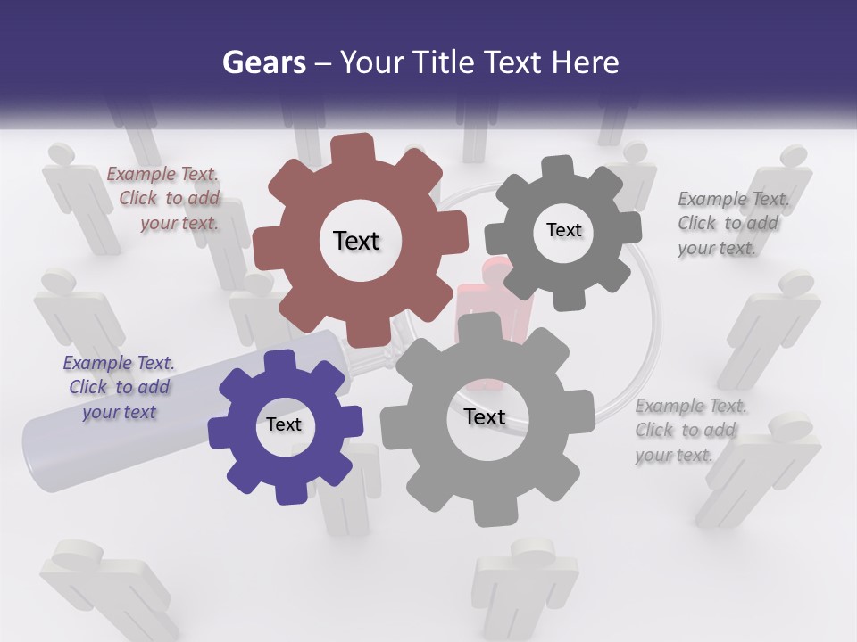 A Magnifying Glass Over A Group Of People PowerPoint Template
