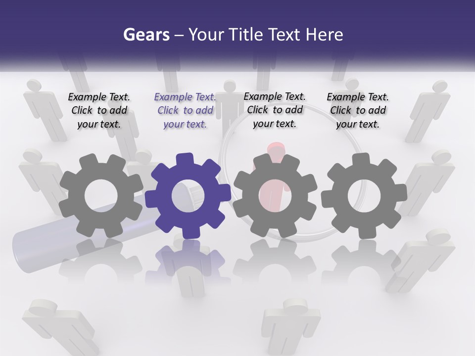 A Magnifying Glass Over A Group Of People PowerPoint Template