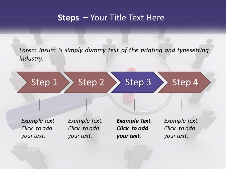 A Magnifying Glass Over A Group Of People PowerPoint Template