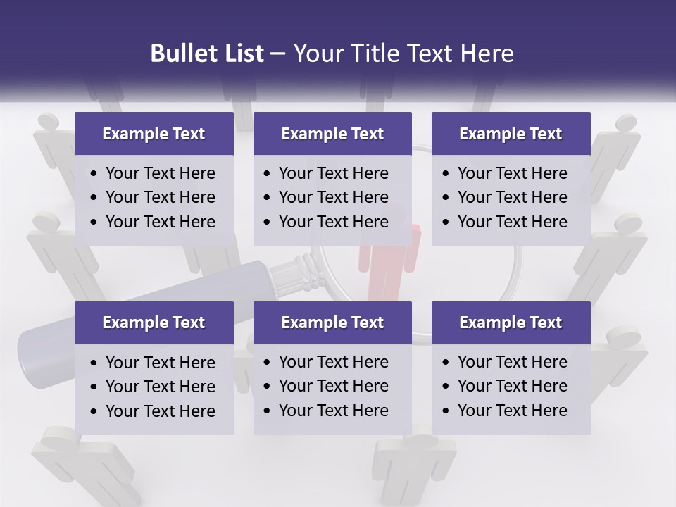A Magnifying Glass Over A Group Of People PowerPoint Template