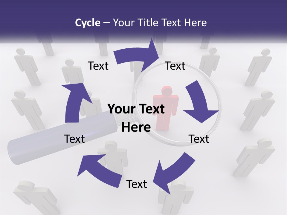 A Magnifying Glass Over A Group Of People PowerPoint Template