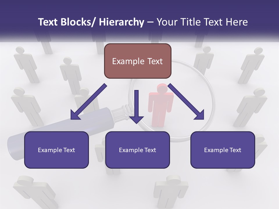 A Magnifying Glass Over A Group Of People PowerPoint Template