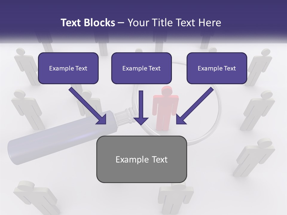 A Magnifying Glass Over A Group Of People PowerPoint Template
